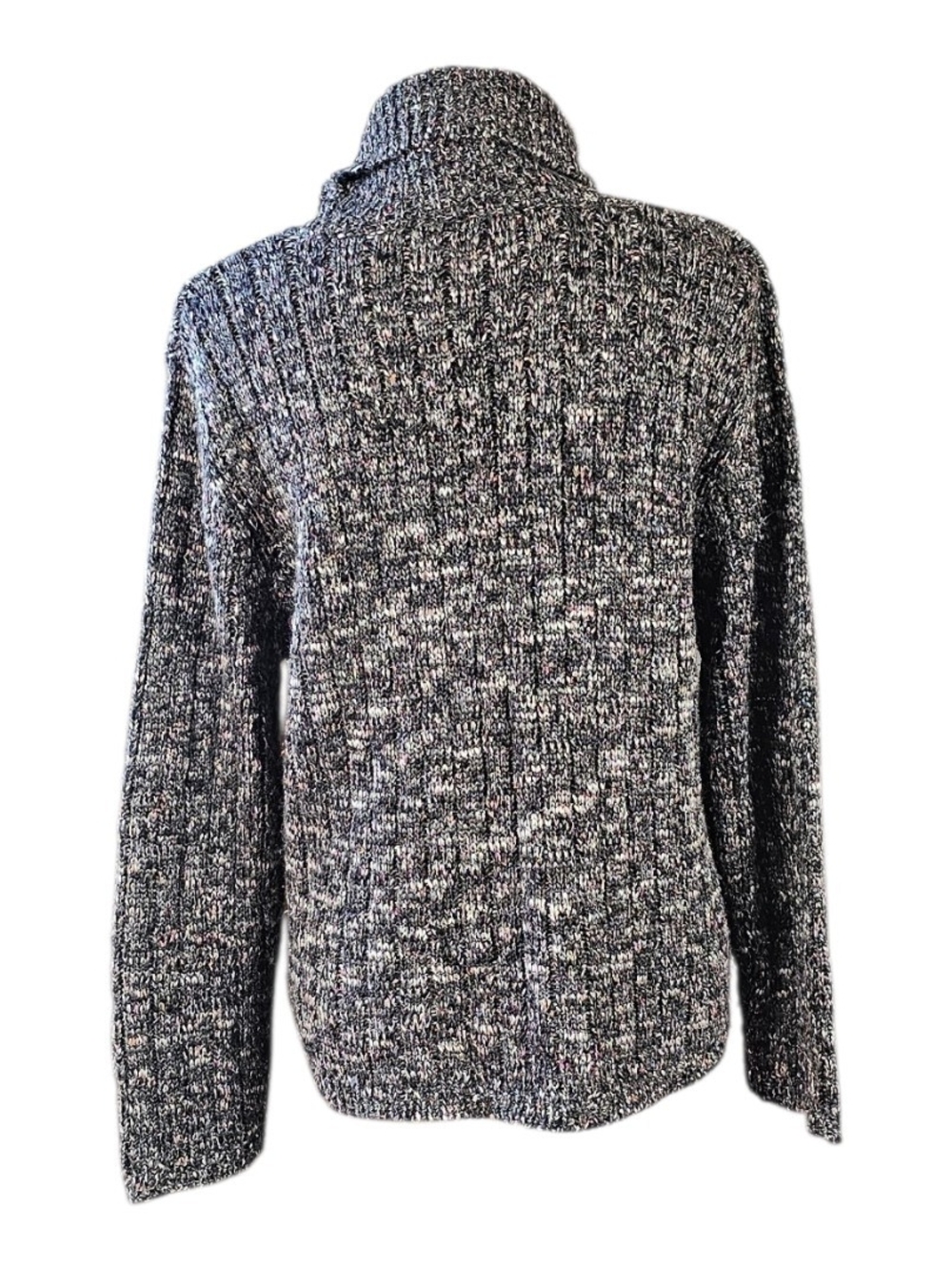 Chico's Size 3 Marled Turtleneck Sweater XL Multicolor Fleck Knit - Picture 3 of 5